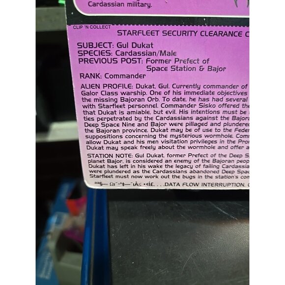 Star Trek Deep Space Nine Gul Dukat Action Figure Vtg. Playmates 1993 - Picture 3 of 6